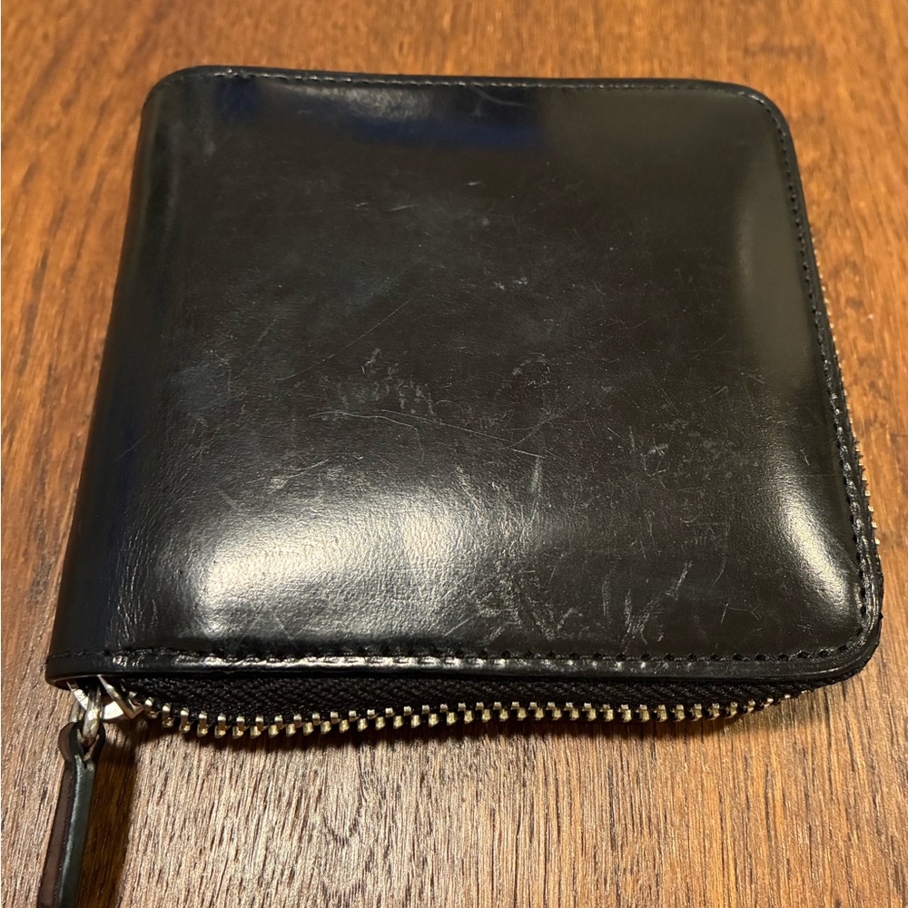 il Bussetto - Black Leather Wallet - Square zipper wallet